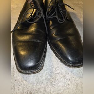Barneys New York Black Leather Derby Shoes